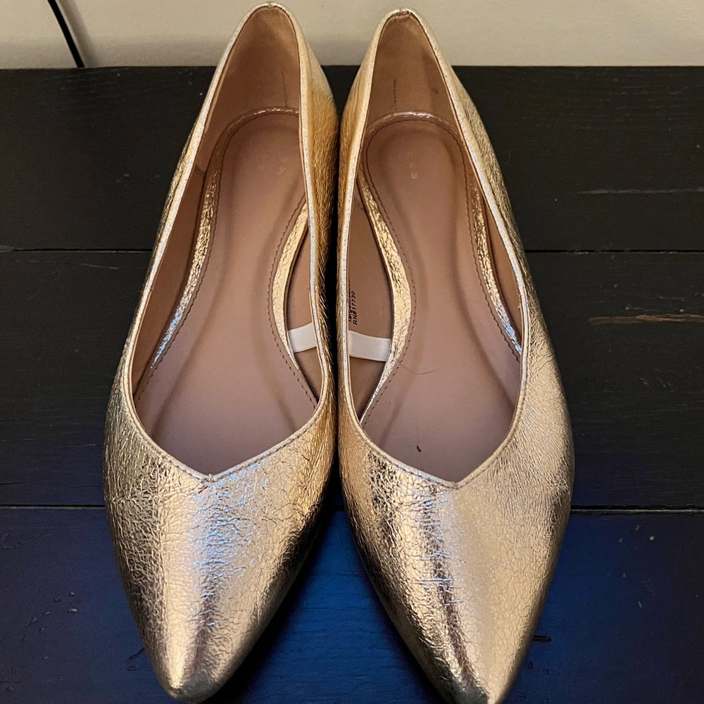 A New Day Gold Flats Size 8 - worn once
